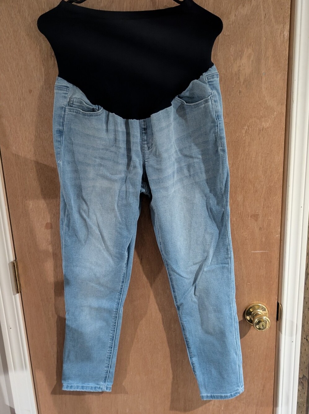 Light Blue Maternity Jeans with Overband